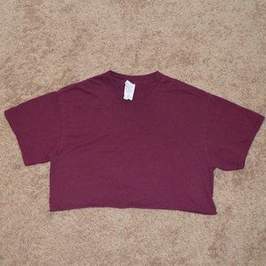 Burgandy Crop tee